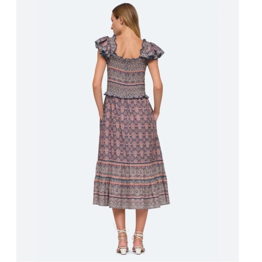 Sea New York Dress Parker Smocked Flutter Sleeve Midi in Lilac Floral Print - Picture 3 of 6